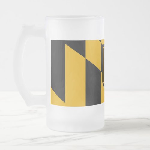 Frosted Glass Mug with flag of Baltimore USA