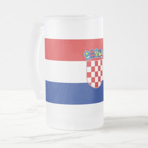 Frosted Glass Mug with flag of Croatia