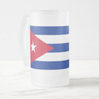 Frosted Glass Mug with flag of Cuba