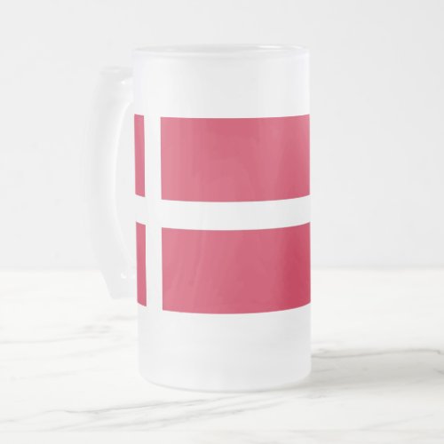 Frosted Glass Mug with flag of Denmark