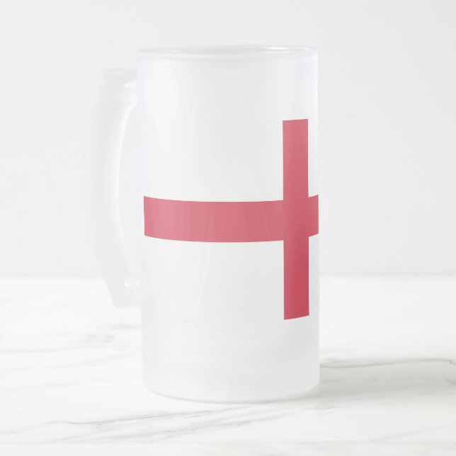 Frosted Glass Mug with flag of England (Front Left)