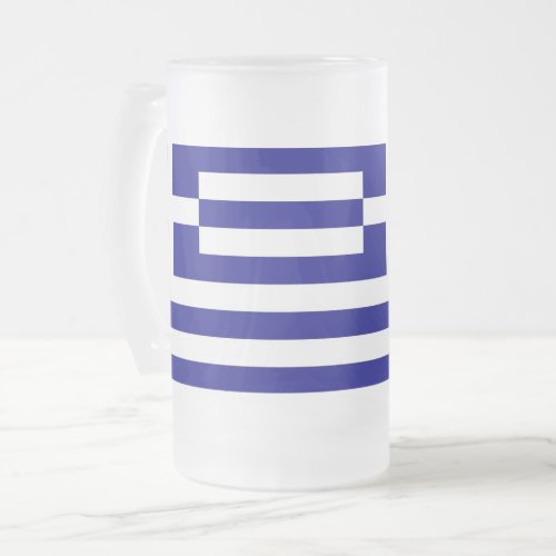 Frosted Glass Mug with flag of Greece