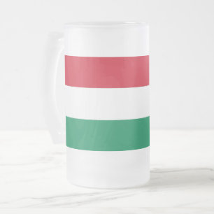 Frosted Glass Mug with flag of Hungary