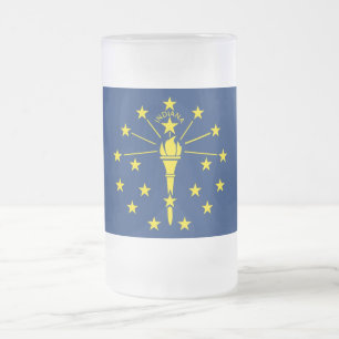 Frosted Glass Mug with flag of Indiana, USA