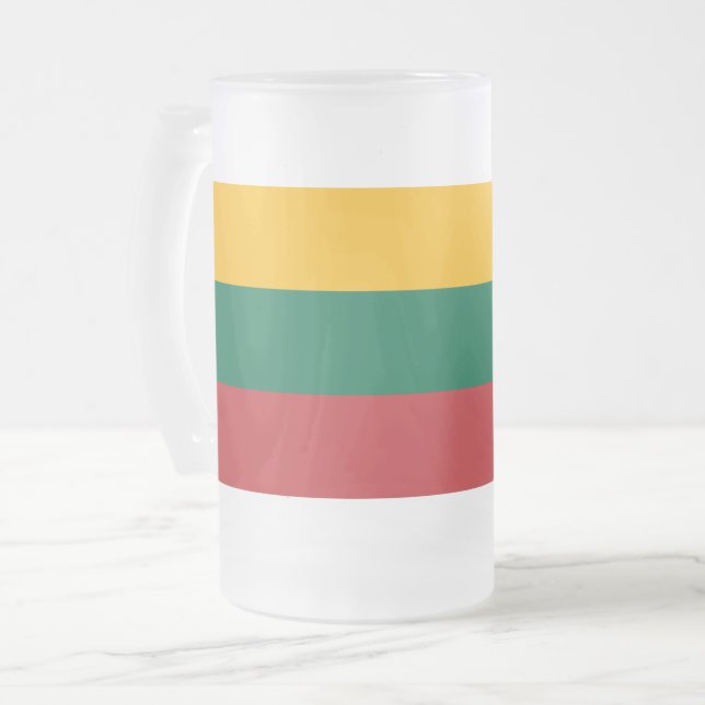 Frosted Glass Mug with flag of Lithuania (Front Left)