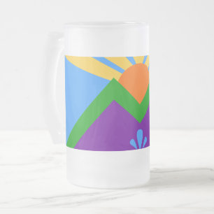 Frosted Glass Mug with flag of Manitou Springs