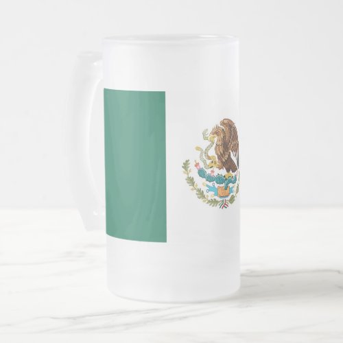 Frosted Glass Mug with flag of Mexico