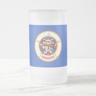 Frosted Glass Mug with flag of Minnesota