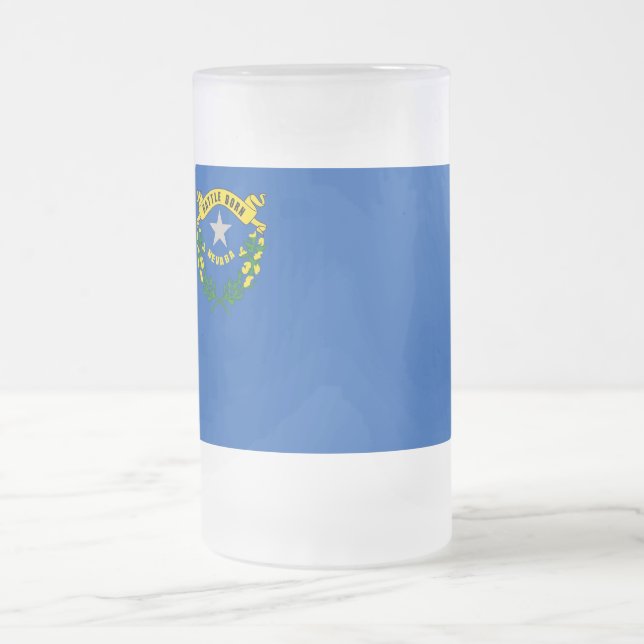 Frosted Glass Mug with flag of Nevada (Center)