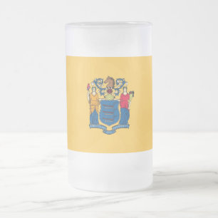 Frosted Glass Mug with flag of New Jersey