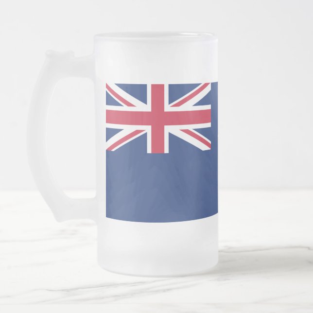 Frosted Glass Mug with flag of New Zealand (Left)