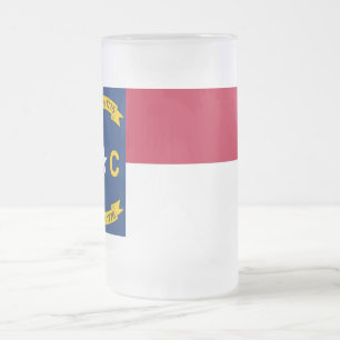 Frosted Glass Mug with flag of North Carolina