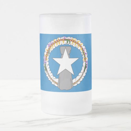 Frosted Glass Mug with flag of Northern Mariana