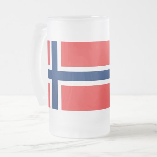 Frosted Glass Mug with flag of Norway
