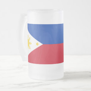 Frosted Glass Mug with flag of Philippines
