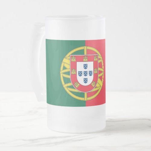 Frosted Glass Mug with flag of Portugal