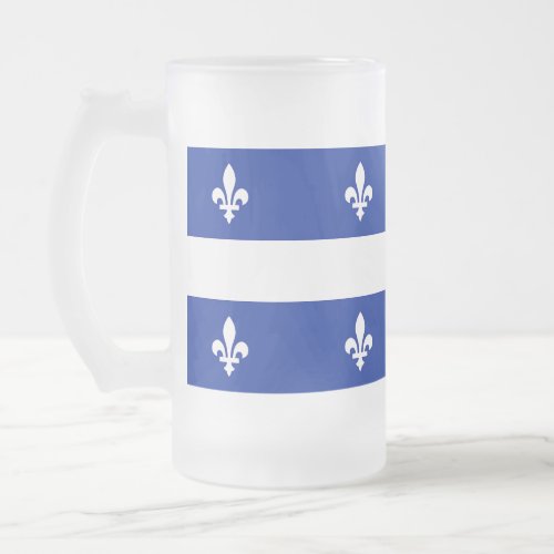 Frosted Glass Mug with flag of Quebec