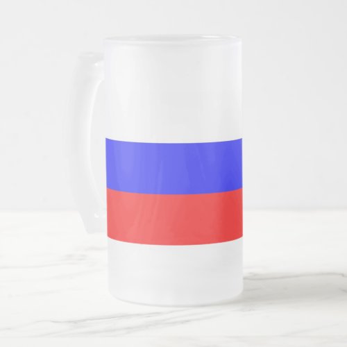 Frosted Glass Mug with flag of Russia