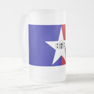 Frosted Glass Mug with flag of San Antonio, USA