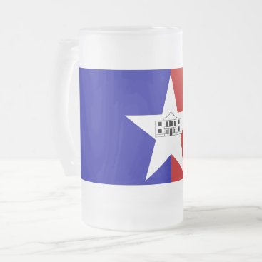 Frosted Glass Mug with flag of San Antonio, USA Frosted Glass Mug with flag of San Antonio, USA