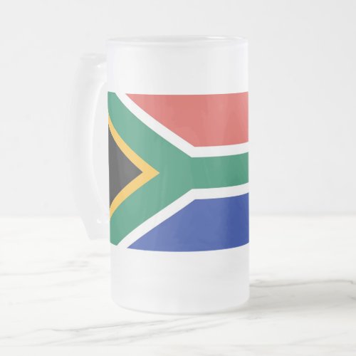 Frosted Glass Mug with flag of South Africa