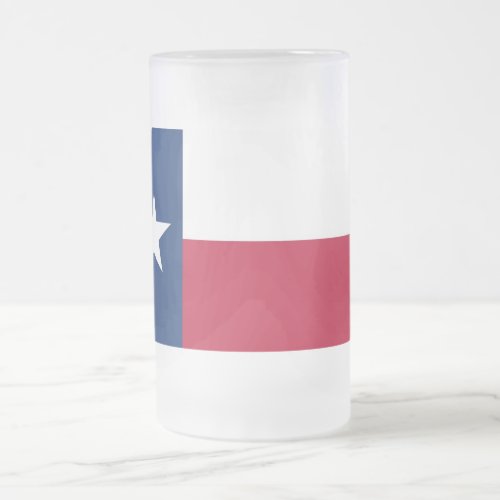 Frosted Glass Mug with flag of Texas USA