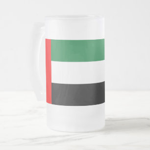 Frosted Glass Mug with flag of UAE
