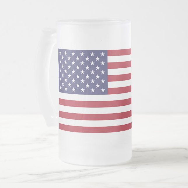 Frosted Glass Mug with flag of United States (Front Left)