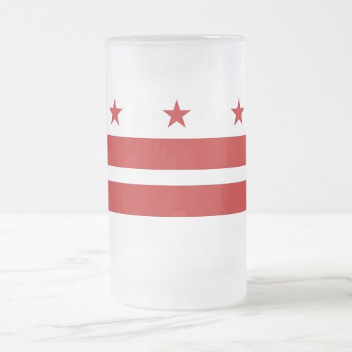 Frosted Glass Mug with flag of Washington DC USA