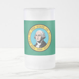 Frosted Glass Mug with flag of Washington State