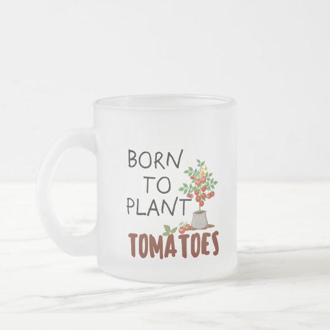 Frosted glass mug with funny gardener quote (Left)