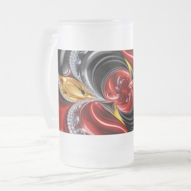 Frosted Glass Mug with German Colors design (Front Left)