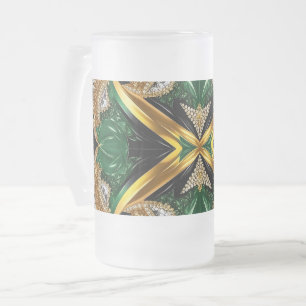 Frosted Glass Mug with Jamaican Colors design