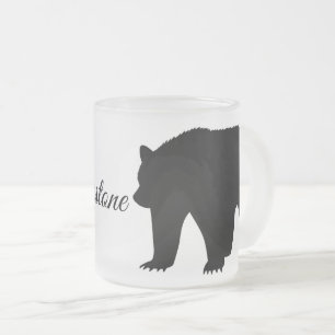 Frosted Glass Mug-Yellowstone Bear Frosted Glass Coffee Mug