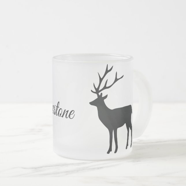 Frosted Glass Mug-Yellowstone Deer Coffee Mug