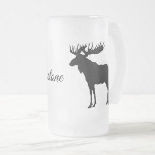 Frosted Glass Mug-Yellowstone Moose Beer Mug