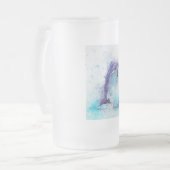 Frosted, glass, stein, 16oz,  custom, design frosted glass beer mug (Front Left)