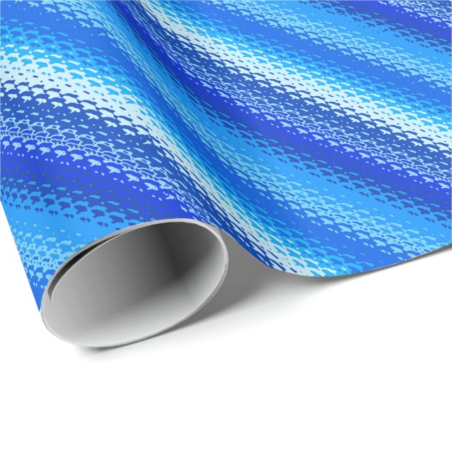 Frosted glass stripes - cobalt and pale blue wrapping paper (Roll Corner)