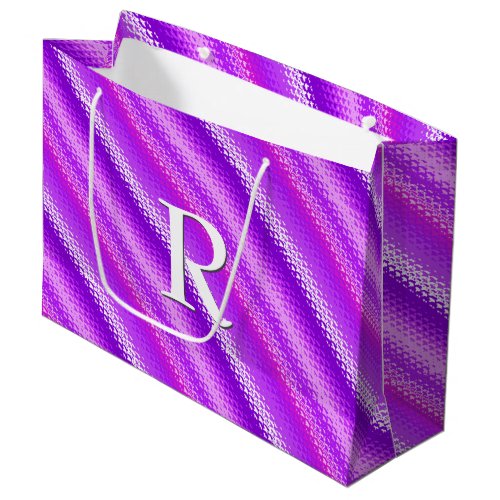 Frosted glass stripes _ purple and orchid large gift bag