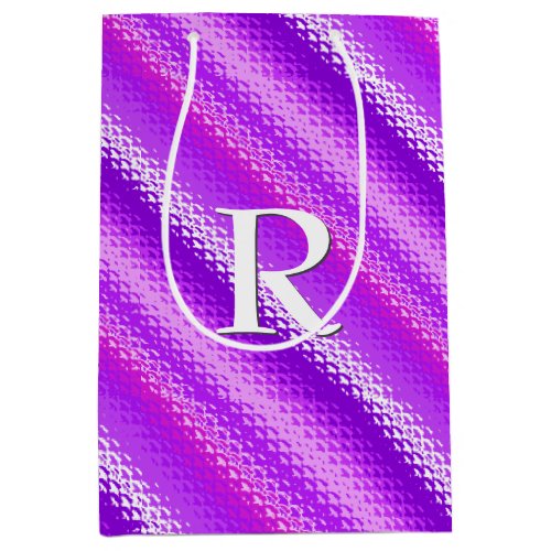 Frosted glass stripes _ purple and orchid medium gift bag