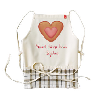 Frosted Heart Cookie Sweet Things Custom Name A01A Zazzle HEART Apron