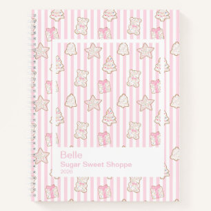 Frosted Holiday Cookies Large Transparent Frame Notebook