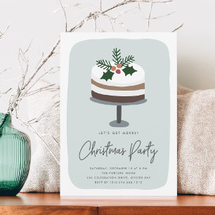 Frosted Holly   Cute Modern Christmas Party Invitation