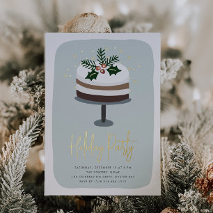 Frosted Holly   Holiday Party Foil Invitation