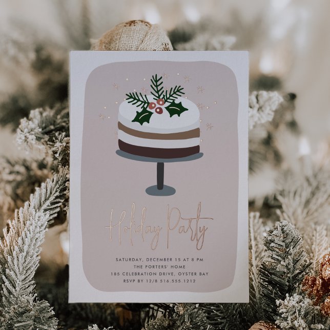 Frosted Holly | Holiday Party Foil Invitation (Creator Uploaded)