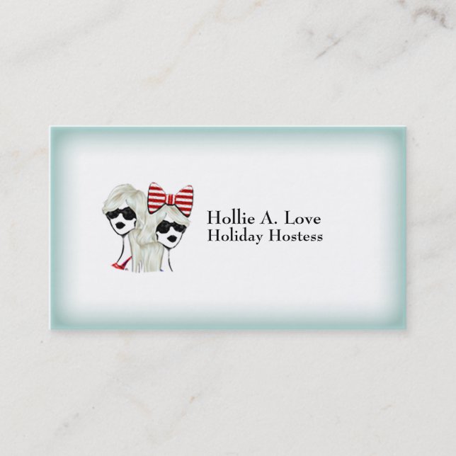 Frosted Ice | Fade to Blue Border | Customizable Business Card (Front)