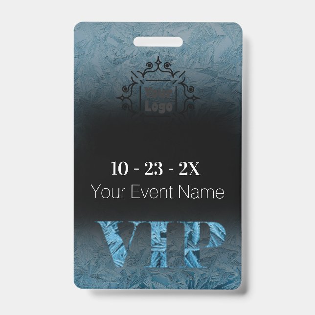 Frosted Ice on Black VIP with Logo Badge (Front)