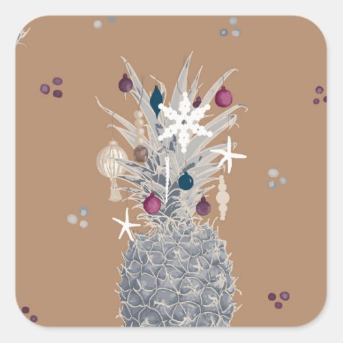 Frosted Island Pine Sugar Plum  Square Sticker