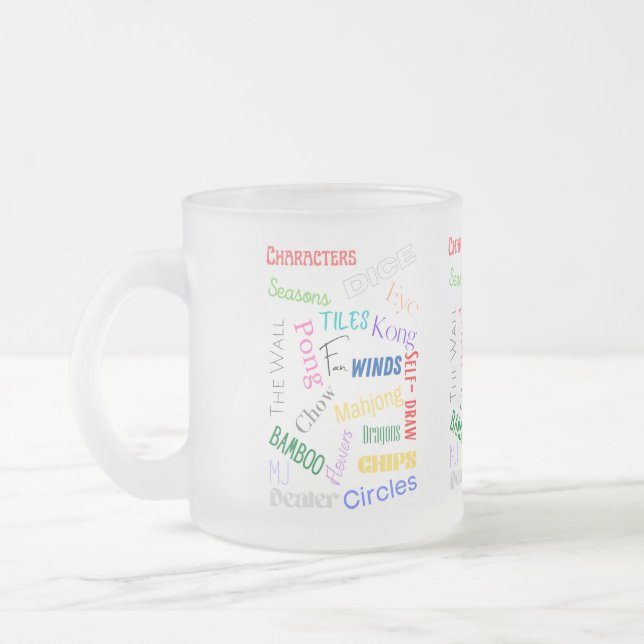 Frosted Mahjong Words Mug (Left)