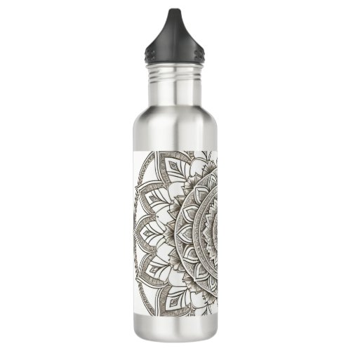 Frosted Mandala  Stainless Steel Water Bottle